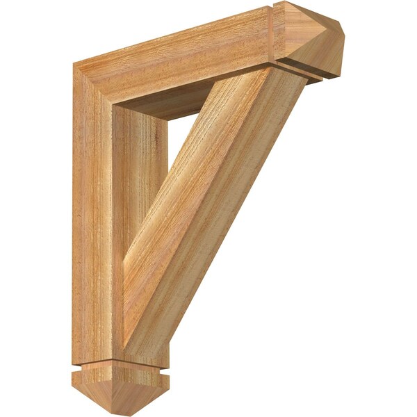 Ekena Millwork Traditional Arts and Crafts Rough Sawn Bracket w/ Offset Brace, Western Red Cedar, 6"W x 22"D x 26"H BKT0604X22X26TRA03RWR - main